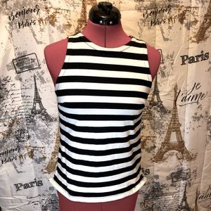 Banana Republic tank top, size 10, black and white stripes